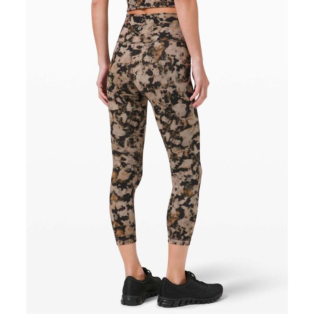 Lululemon Wunder Train High-Rise Crop 23" Dispersed Light Raw Linen Leggings